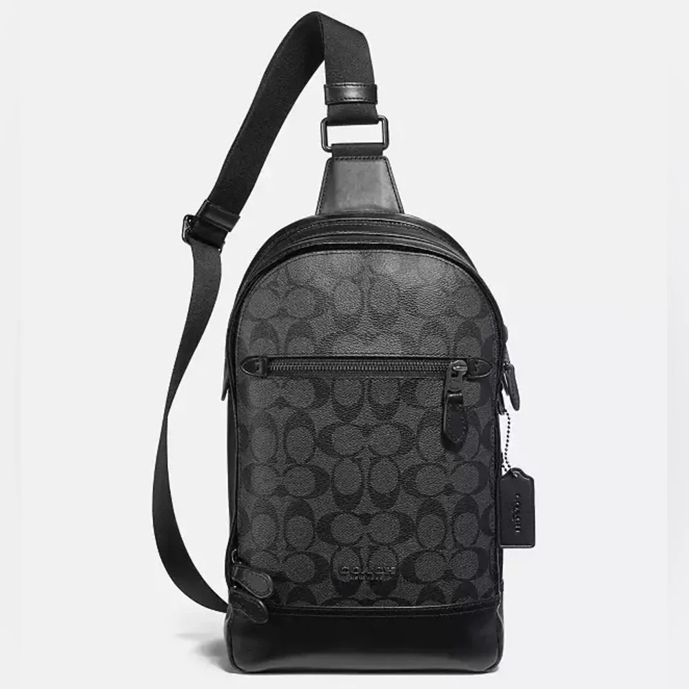 Coach Graham Pack Signature monogram in gunmetal gray black crossbody unisex - Picture 2 of 11